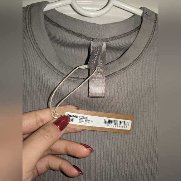 2. NWT SKIMS COTTON RIB TANK DRESS IN SMOKE - Picture 7 of 8